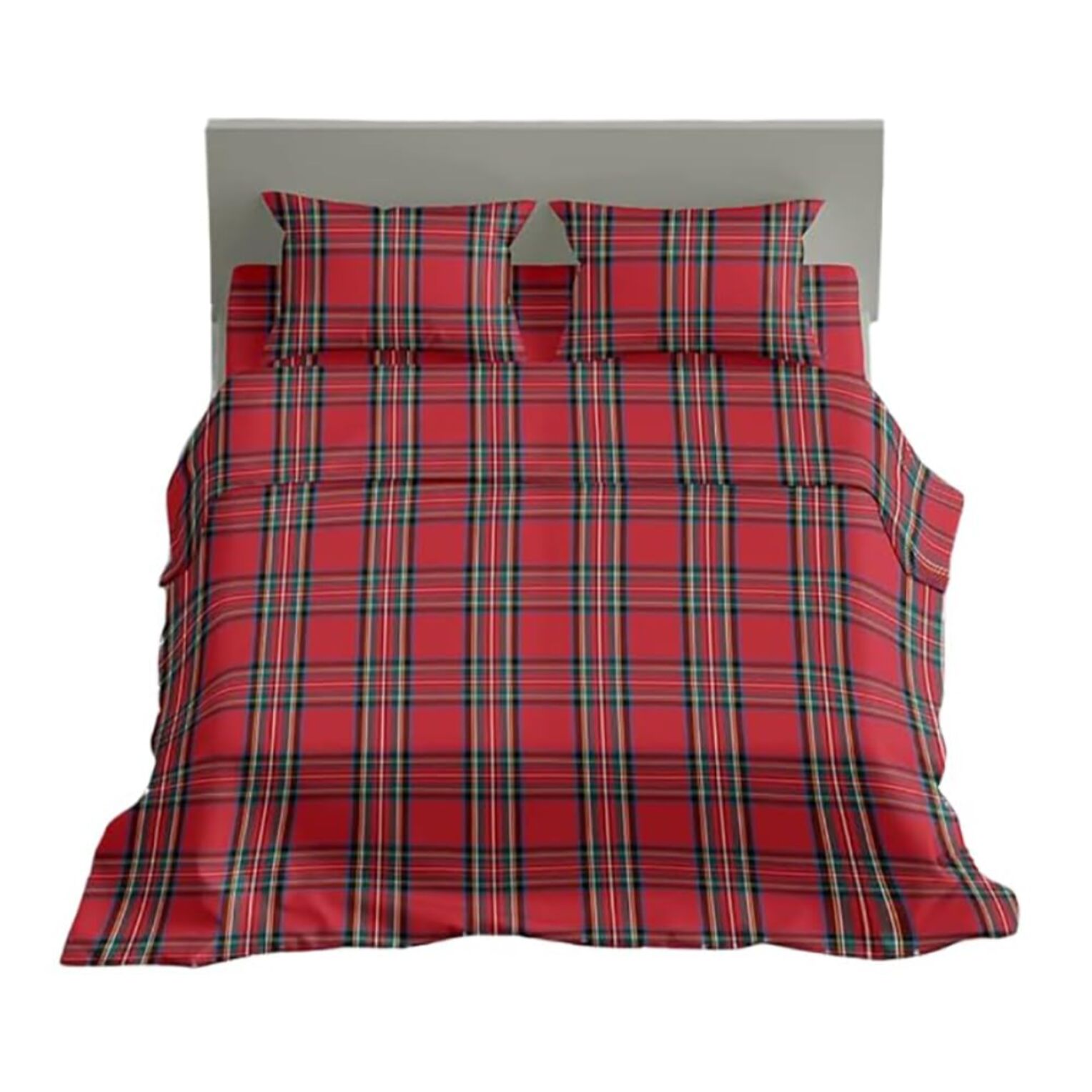 Completo lenzuola in cotone tartan scozzese con federe, set lenzuolo sopra e sotto con angoli, morbido e traspirante, resistente ai lavaggi, design caldo e tradizionale, ideale per inverno e uso quotidiano, qualità Made in Italy