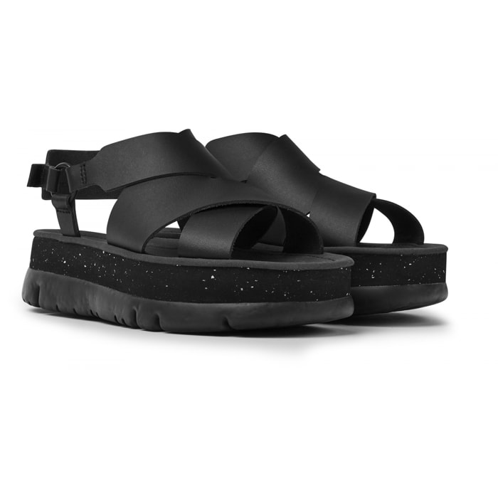 Sandalias - CAMPER Oruga Up - Negro - Cuero liso