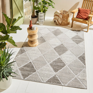 Tapis Loopin 321 gris - Motif en relief - Indoor & Outdoor