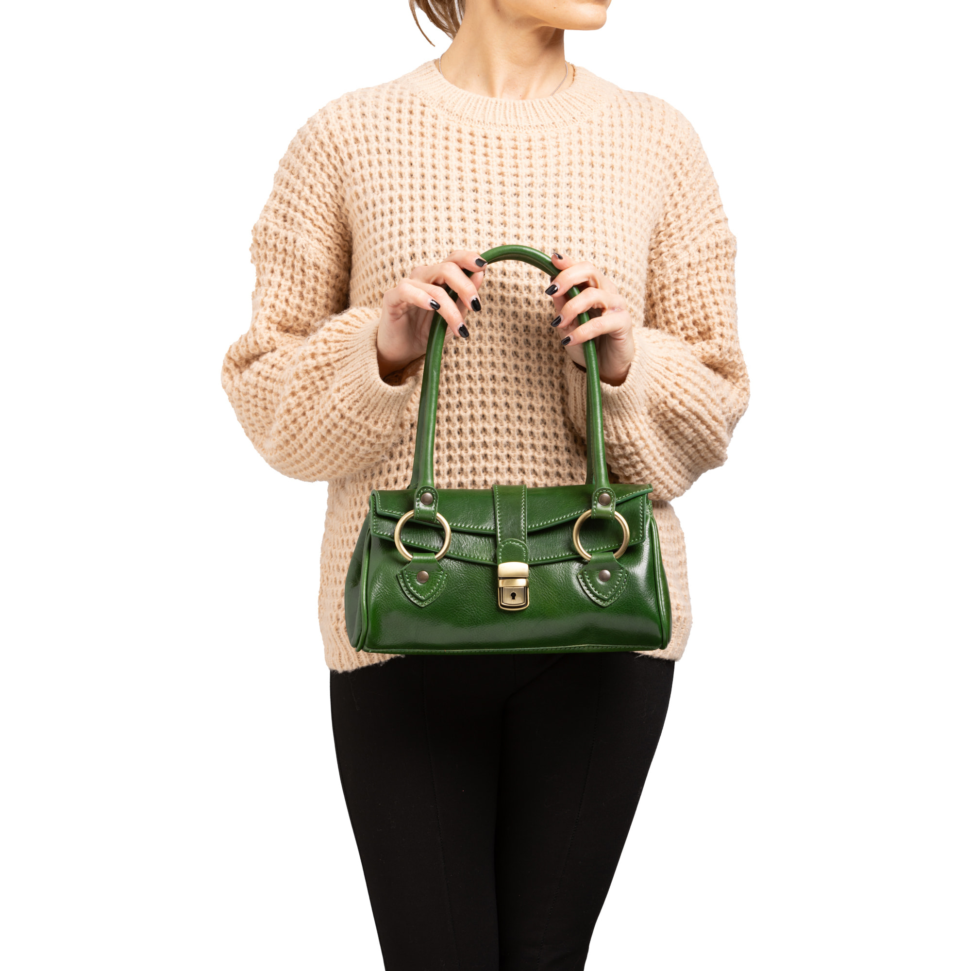 Borsa a mano da donna - Modello False - 100% pelle - 29.0 x 15.0 x 12.0 cm