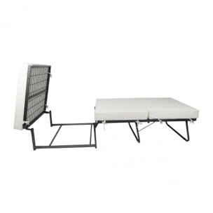 Pouf Arno, Poltrona multiuso, Poltroncina sacco, Pouf poggiapiedi, Made in Italy, 78x78 h45 cm, Nero