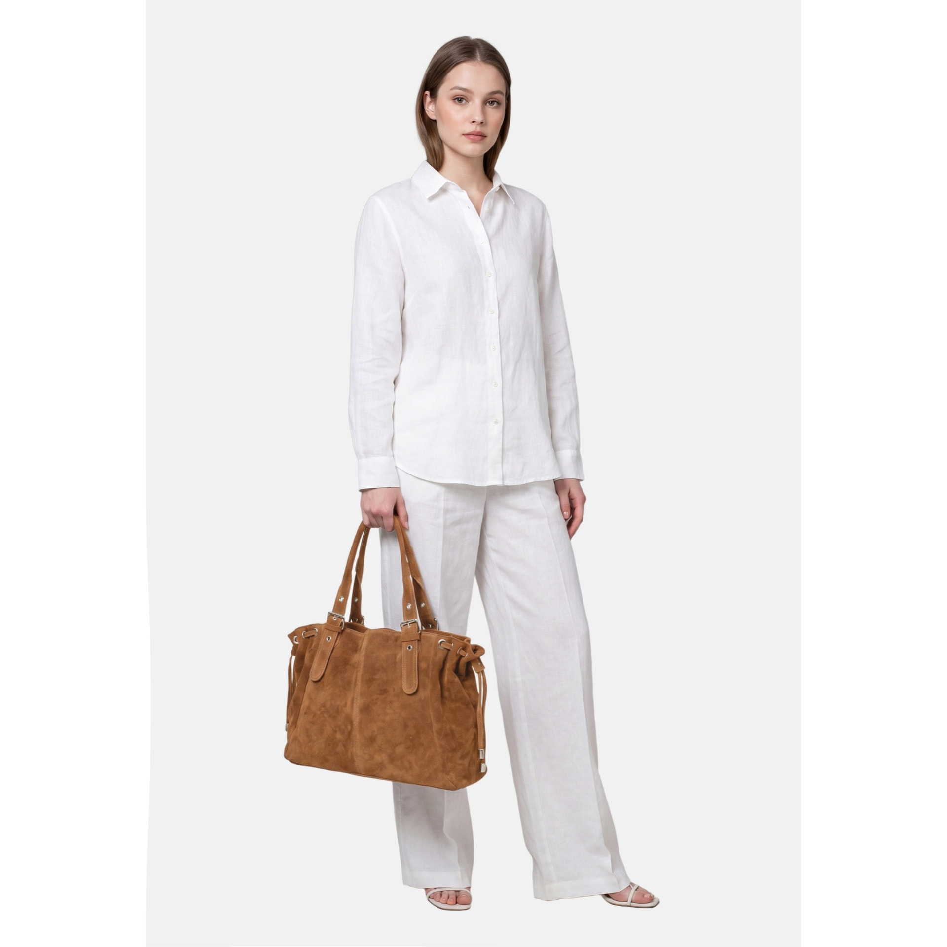 Borsa a mano da donna Made in Italy - Modello Celeste Plus - 100% pelle - 20.0 x 28.5 x 41.0 cm