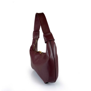 Borsa Donna in vera pelle Made in Italy colore Bordeaux dimensioni cm 38 x 21 x 4