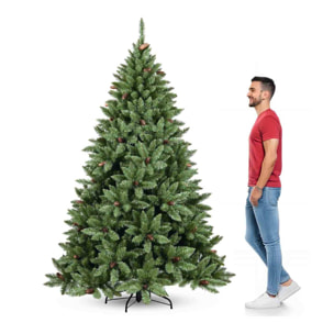 Boemia - Albero di Natale con pigne in PVC ø132x210H cm, 1156 rami