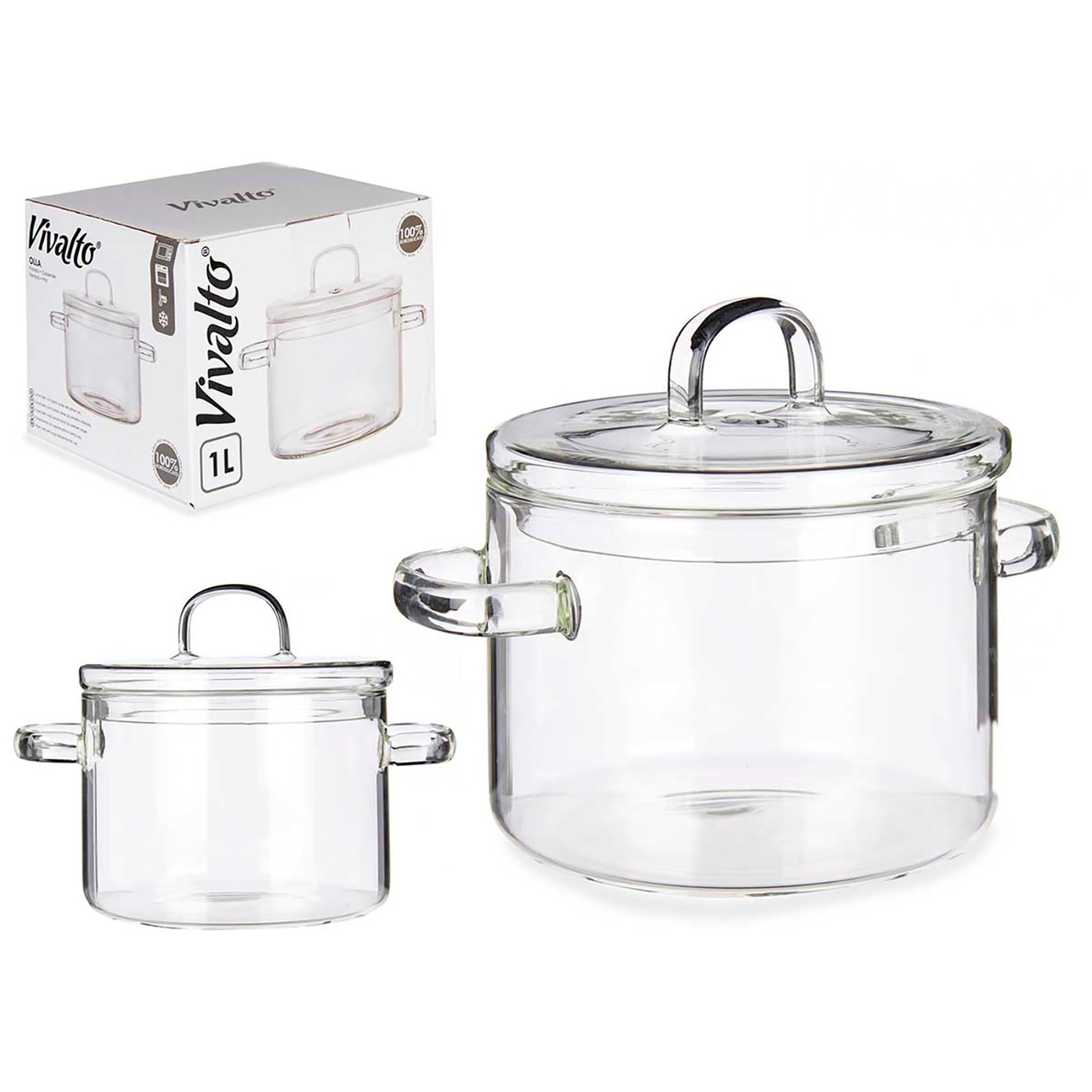 DAM VASO IN BOROSILICATO 1000ML 13,5x19x13,8 Cm. Colore trasparente