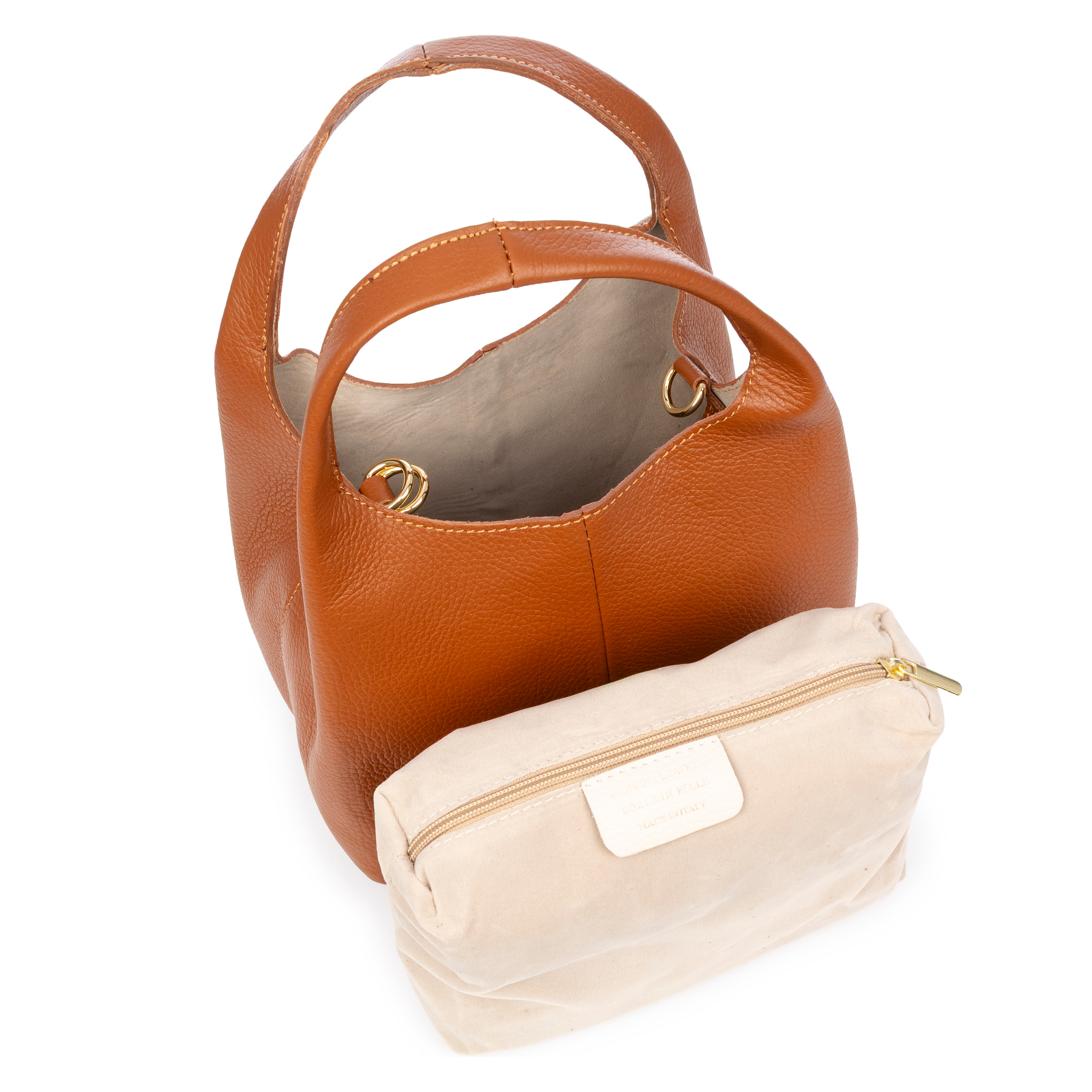 Barasso borsa a mano donna. Pelle autentica Dollaro.