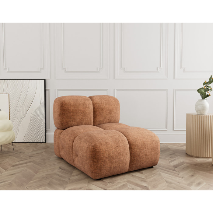 Grace - module d'assise sans accoudoir en velours texturé - Rouille