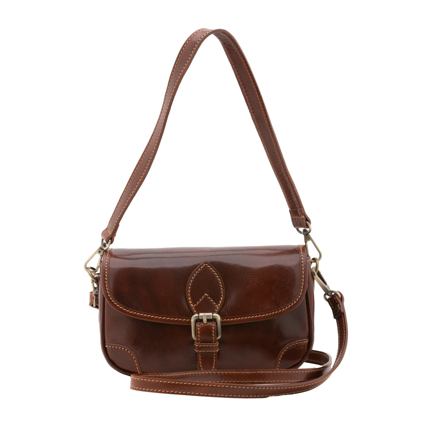 Borsa a tracolla da donna - Modello False - Vera pelle - 14.0 x 23.0 x 9.0 cm