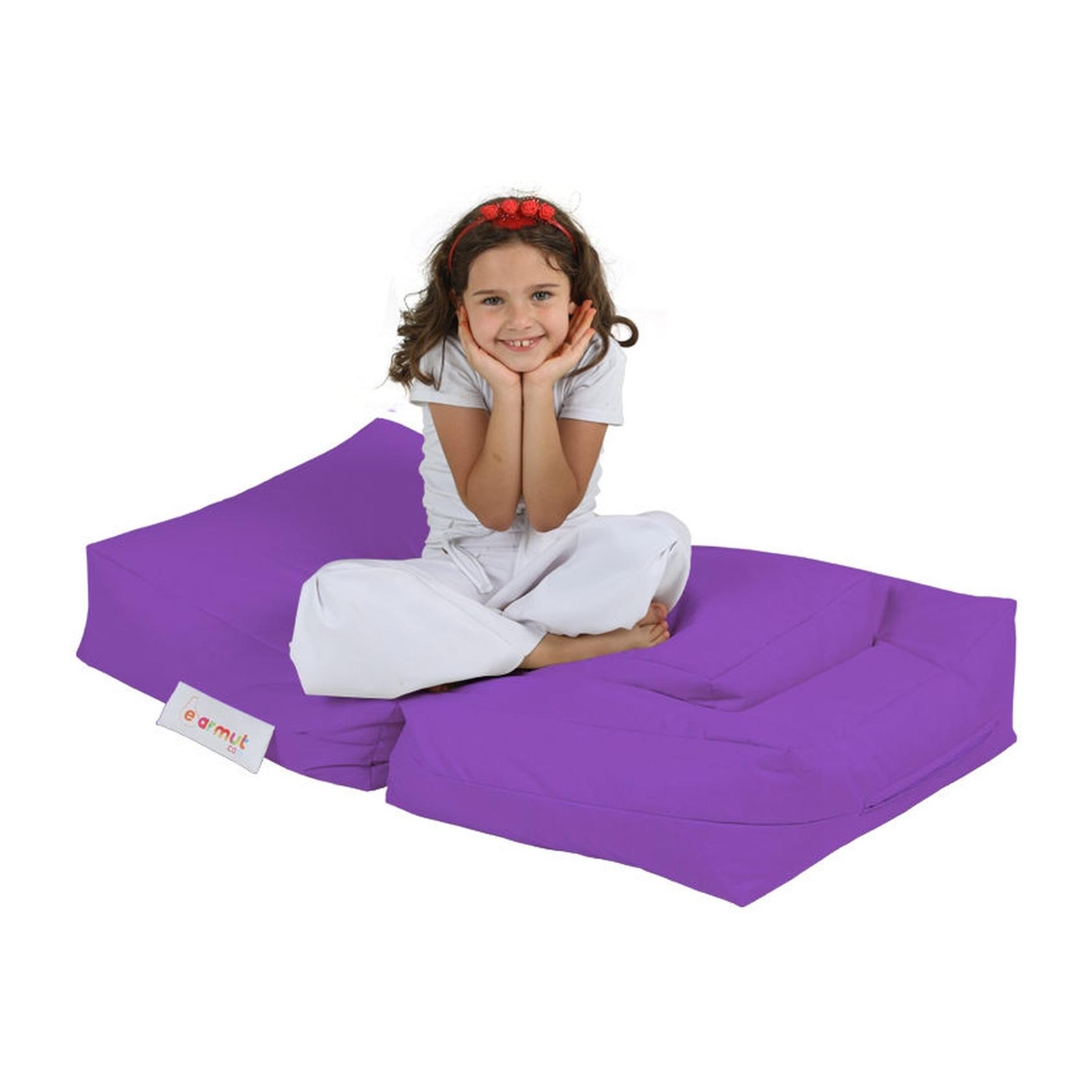 Sillón + puf para niños para exteriores morado