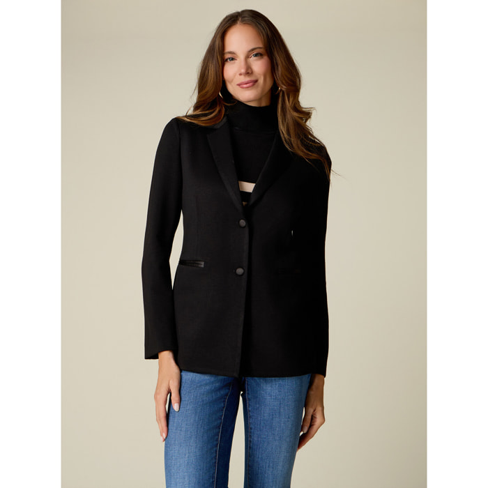 Oltre - Blazer in jersey scuba - Nero