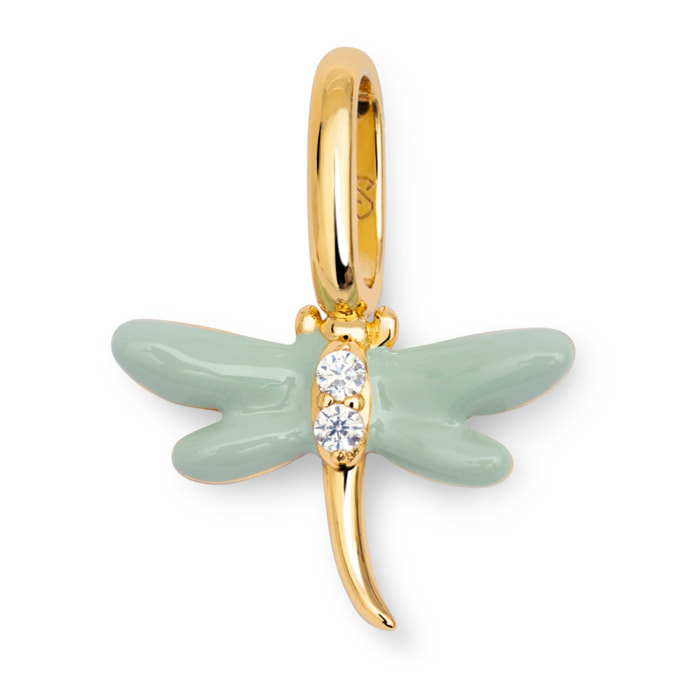 Charm Dragon-fly Argento Placcato Oro