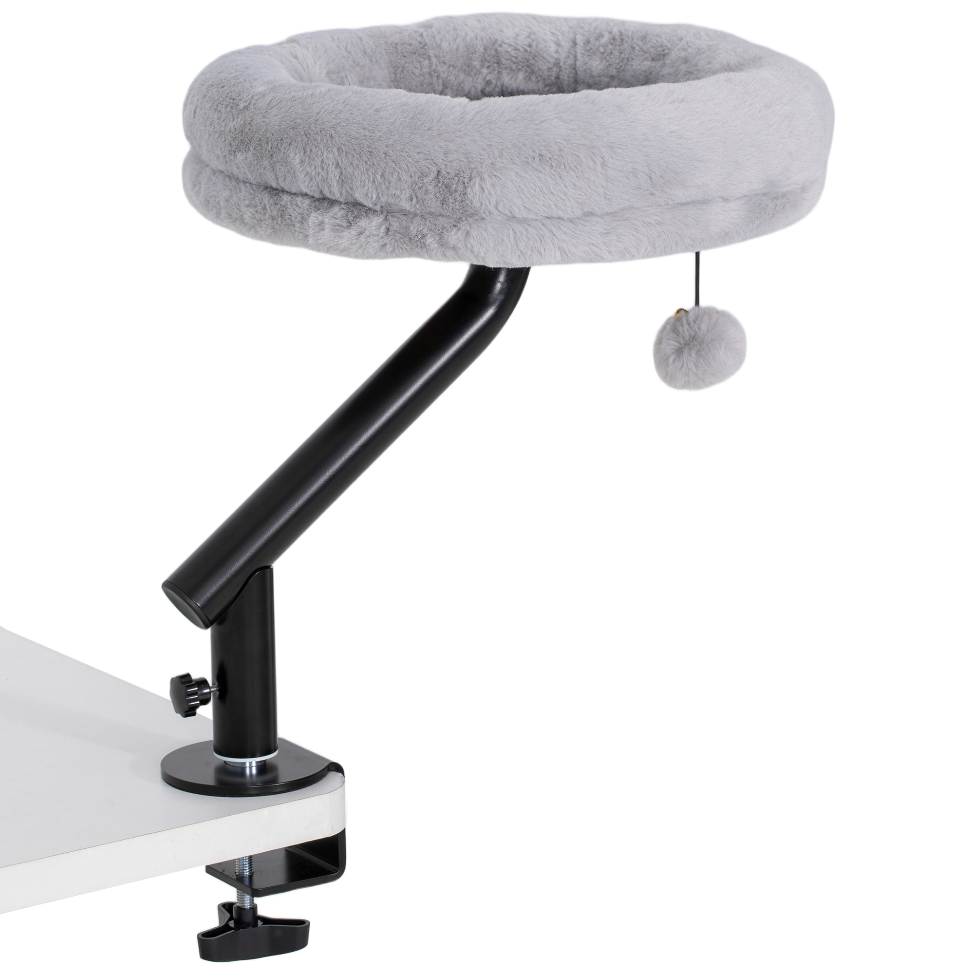 Lit de bureau pour chat pivotant réglable déhoussable gris