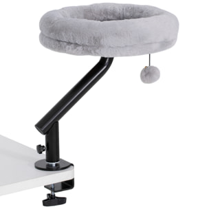 Lit de bureau pour chat pivotant réglable déhoussable gris