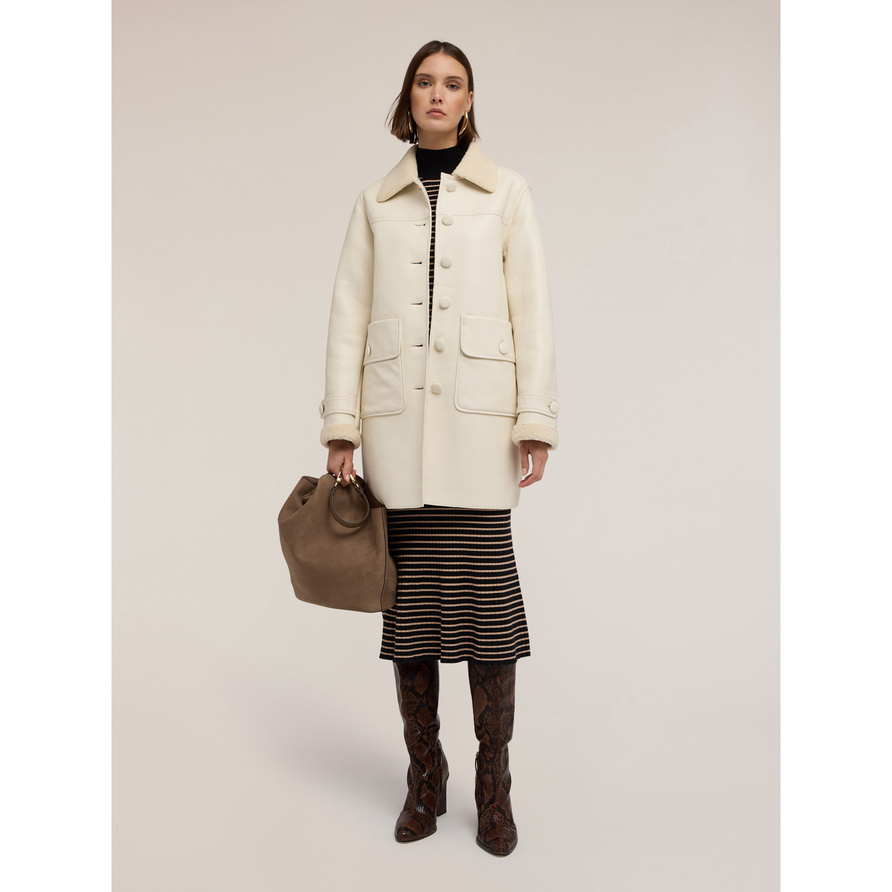 Motivi - Cappotto effetto shearling - Bianco