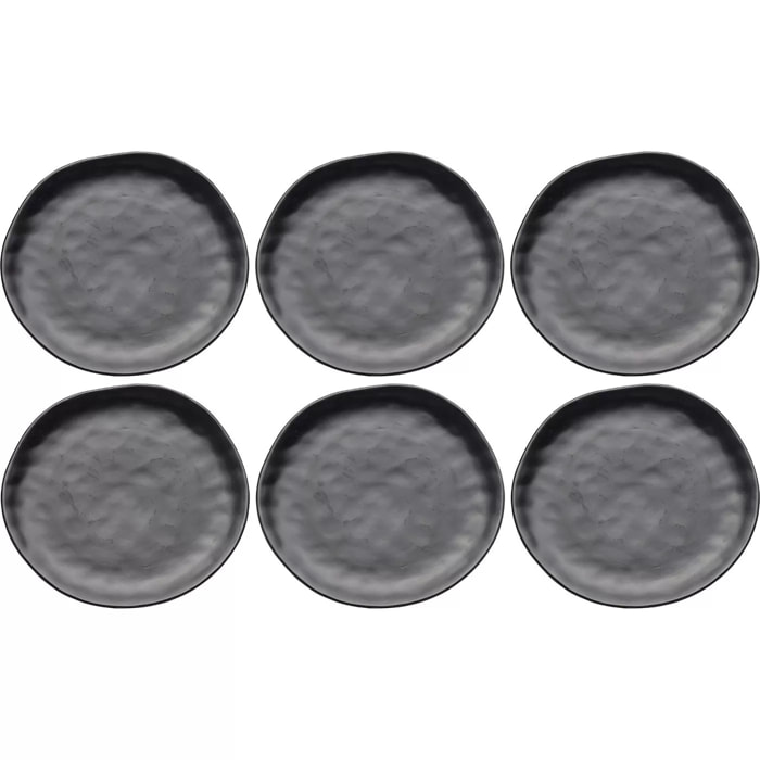 Assiettes Organic 26cm noires set de 6 Kare Design