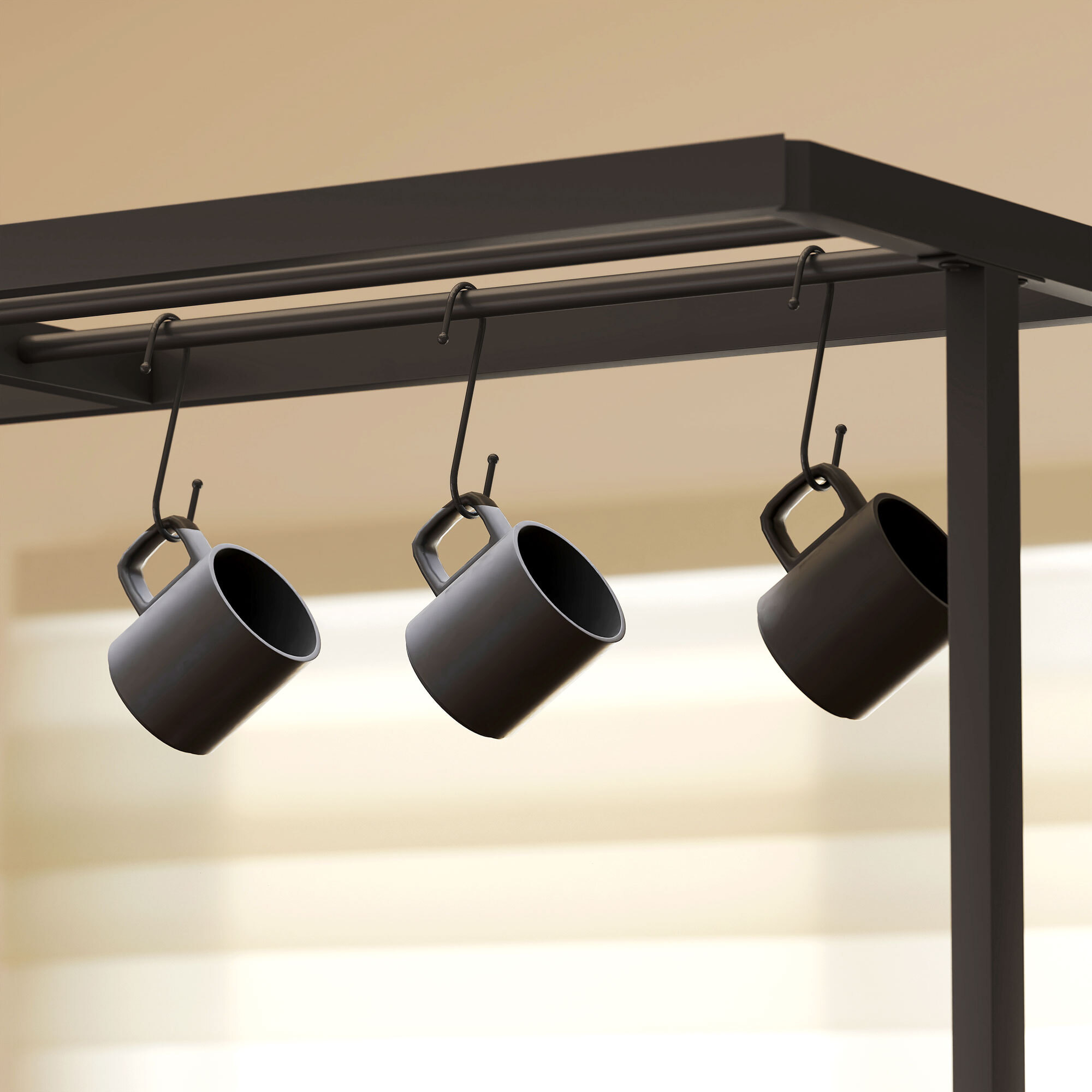 Estantería de Cocina con Toma de Corriente Estante de Cocina Industrial con Estantes Ganchos Mueble Auxiliar para Comedor Salón 116x70x182 cm Marrón Rústico