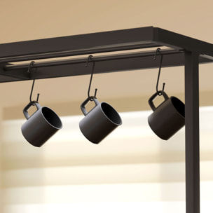 Estantería de Cocina con Toma de Corriente Estante de Cocina Industrial con Estantes Ganchos Mueble Auxiliar para Comedor Salón 116x70x182 cm Marrón Rústico