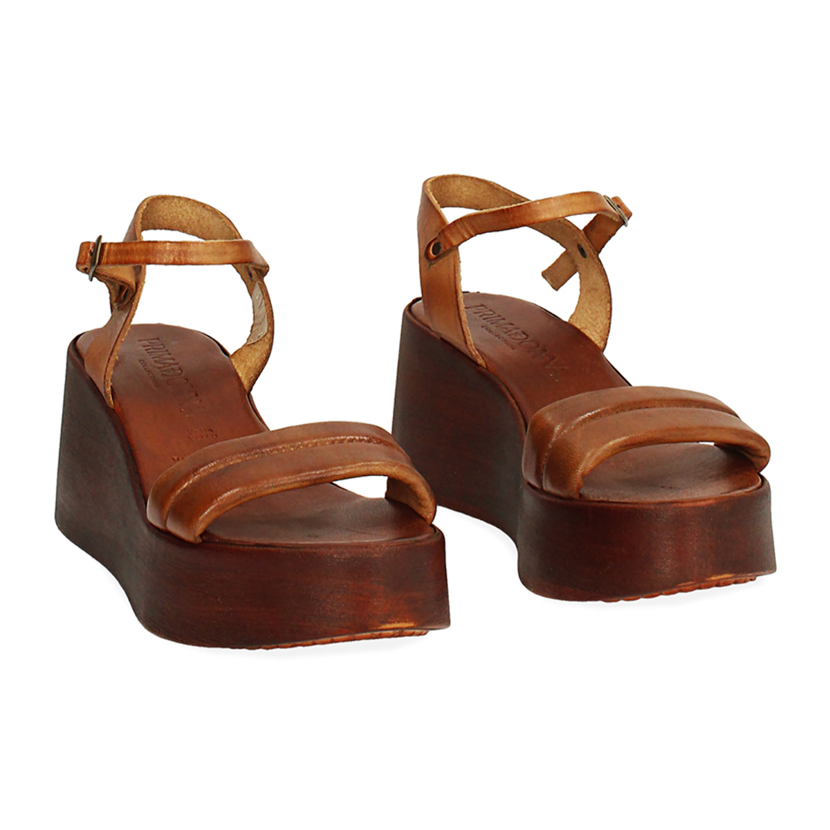 Zeppa cognac in pelle