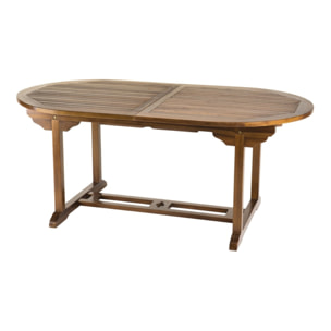 MAEVA - Table de jardin 8/10 personnes - table ovale extensible 180/240x100cm en bois teck huilé