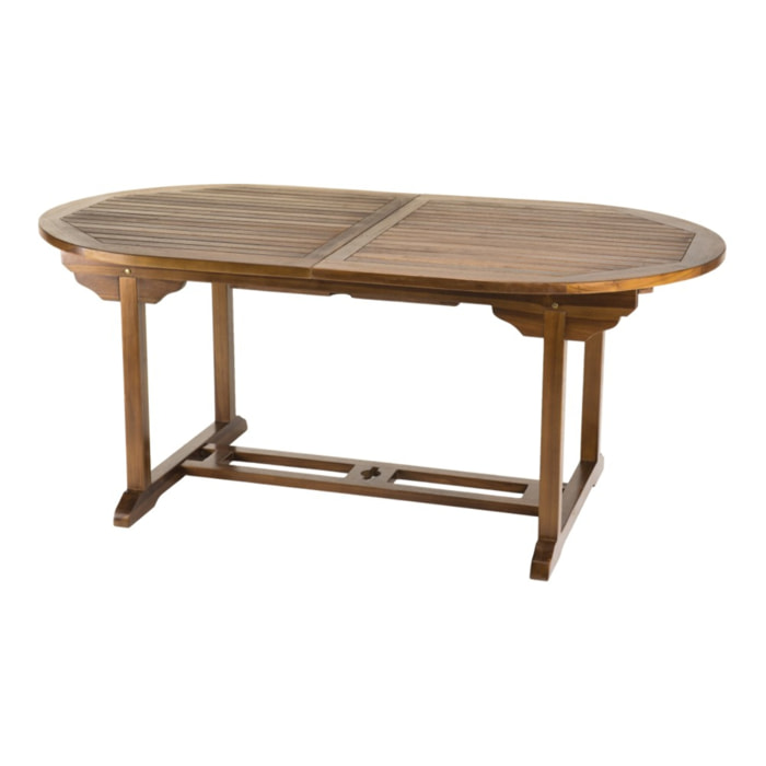 MAEVA - Table de jardin 8/10 personnes - table ovale extensible 180/240x100cm en bois teck huilé