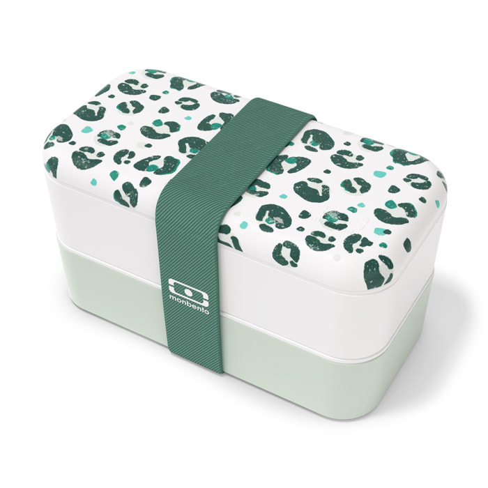 Lunch box 2 compartiments Original 1L Made in France vert Léopard