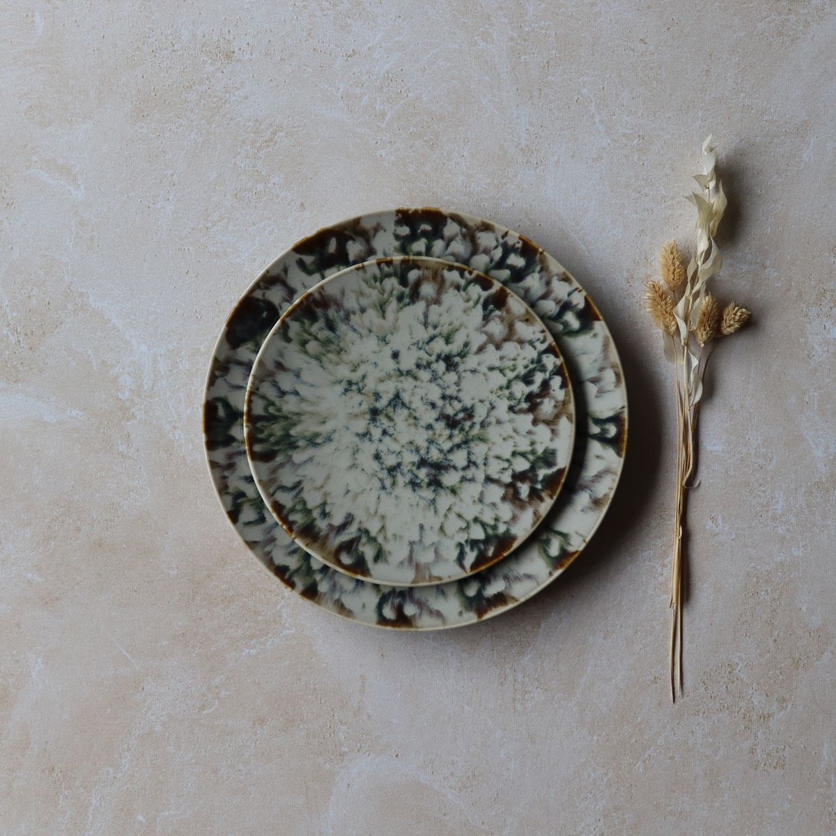 Lot de 6 assiettes à dessert abstraites en porcelaine 20cm MAKA