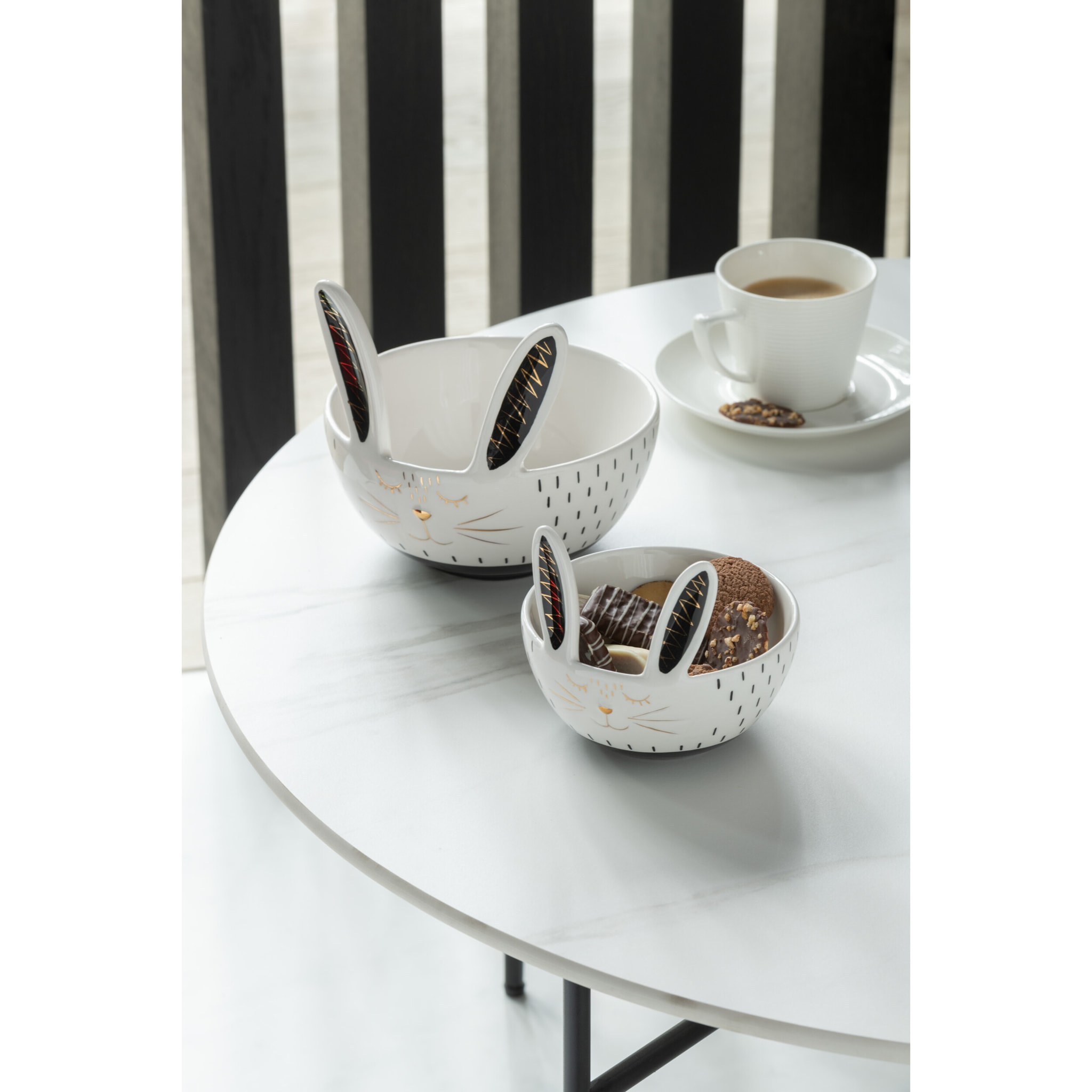 J-Line bol Lapin - céramique - blanc - small