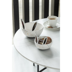 J-Line bol Lapin - céramique - blanc - small