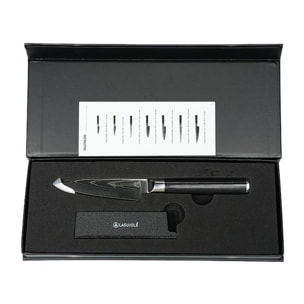 Couteau à légumes noir damas 21cm avec étui - "Core"