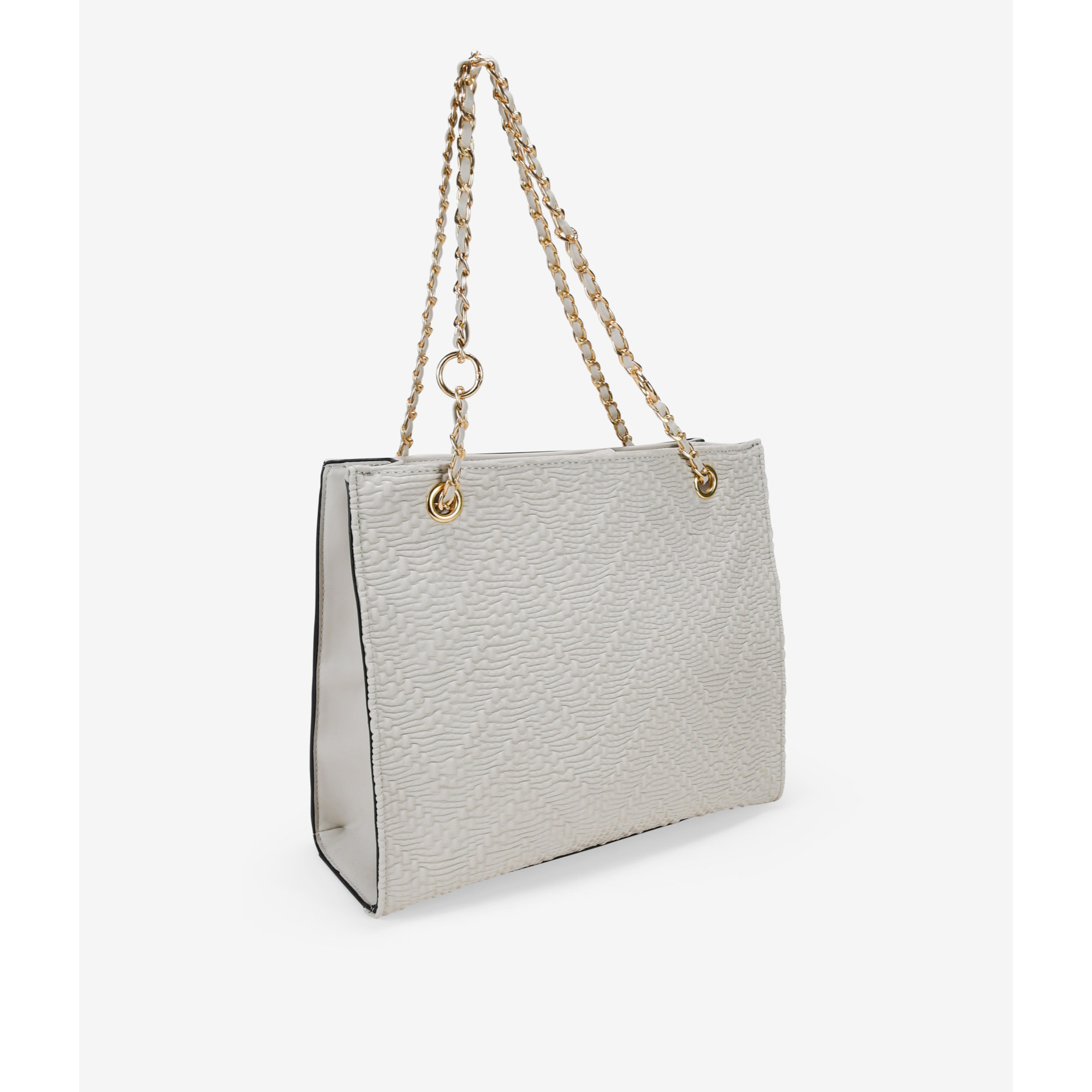 Bolso de hombro piedra con asas de cadena