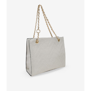 Bolso de hombro piedra con asas de cadena