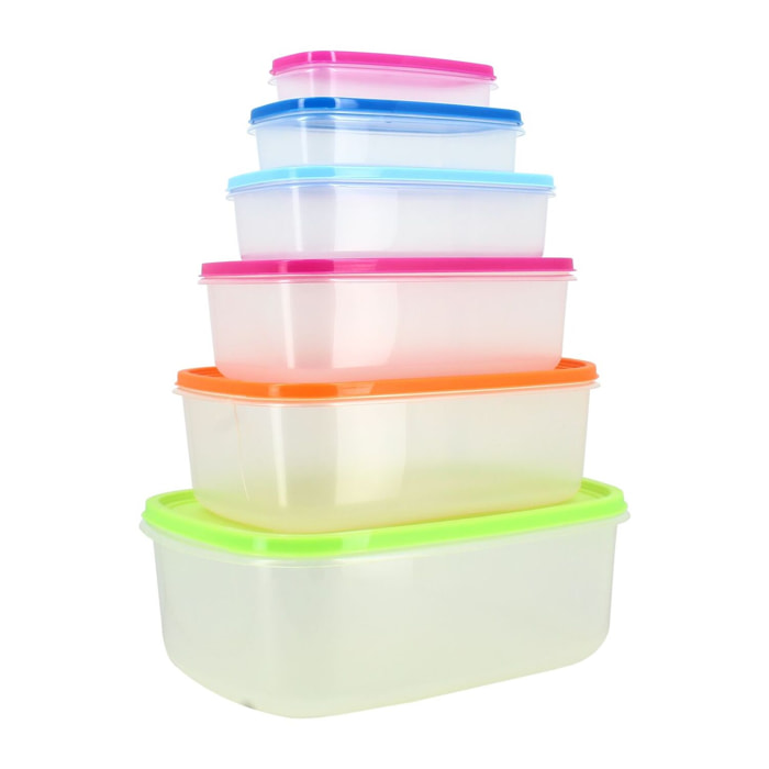 Lot de 6 boîtes hermétiques en plastique