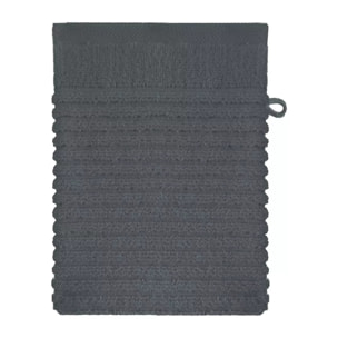 Gant de toilette pur coton 575 g/m² uni anthracite Vitae titane
