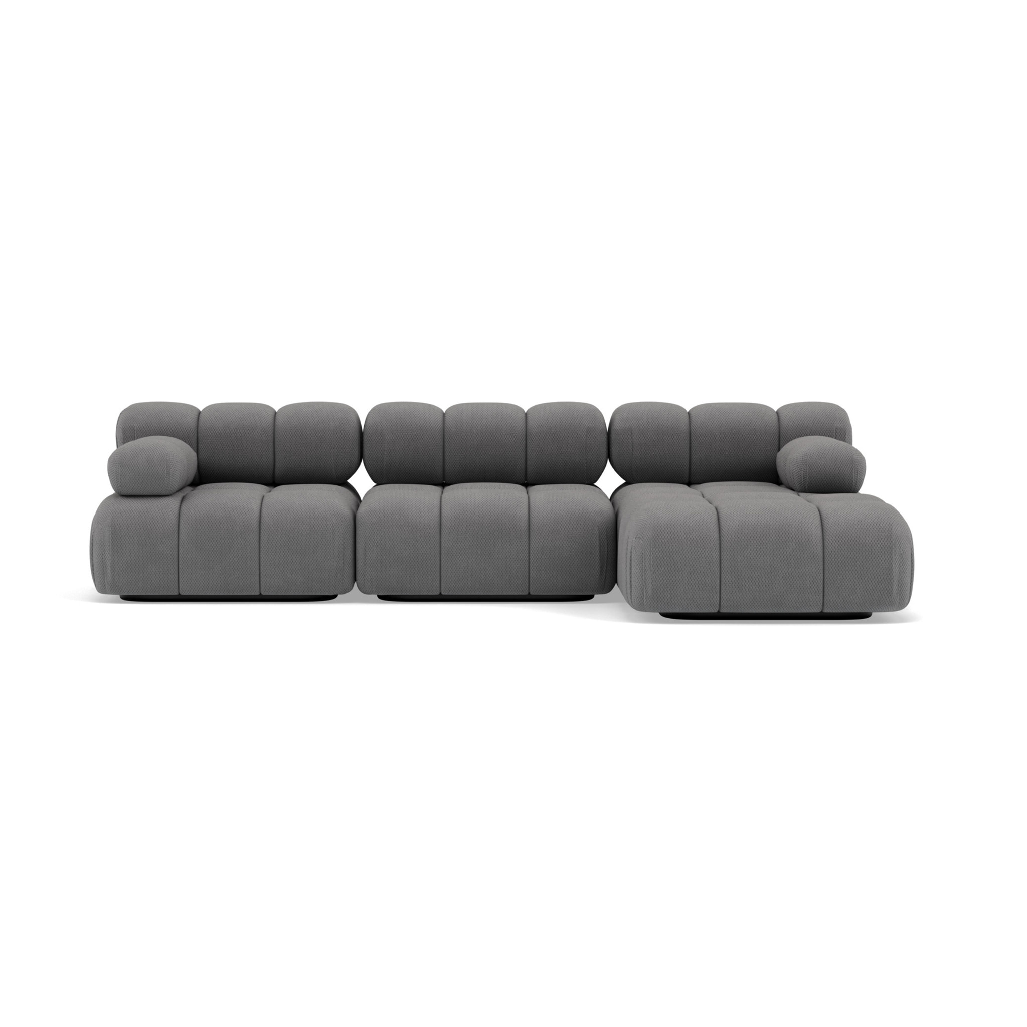 Ruby - canapé modulable d'angle droit 4 places en velours texturé - Gris