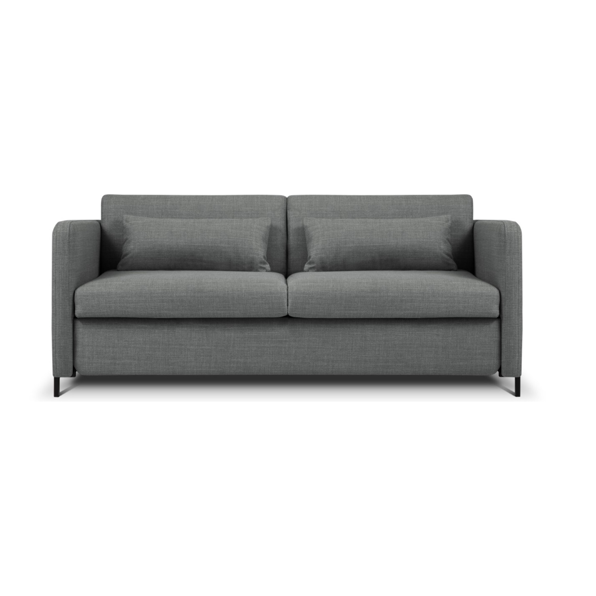 Canapé convertible "Yanis" 2 places en tissu structurel gris
