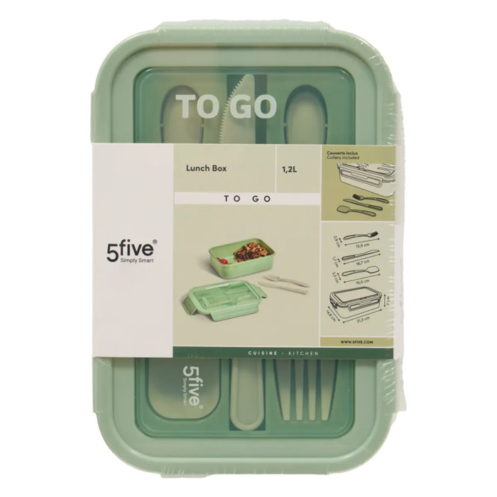 Lunch box rectangulaire 1,2L vert