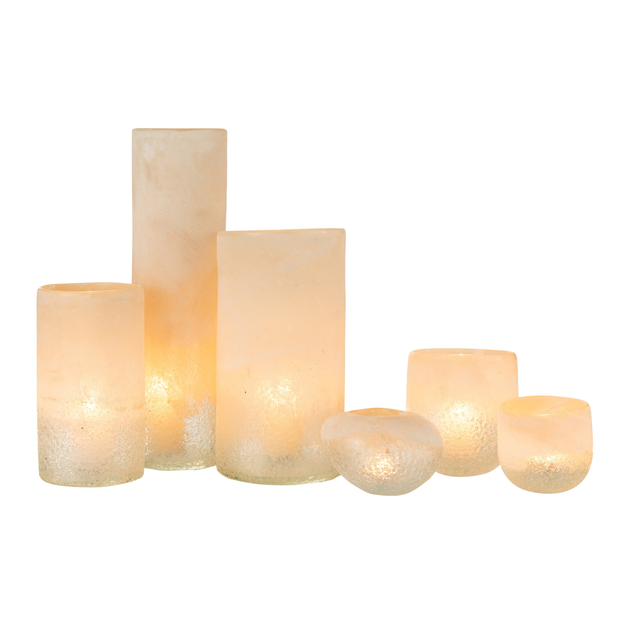 J-Line vase Cylindre - verre - beige - large - 41 cm de hauteur