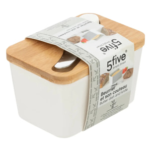 Beurrier céramique avec couteau "Seramik" blanc