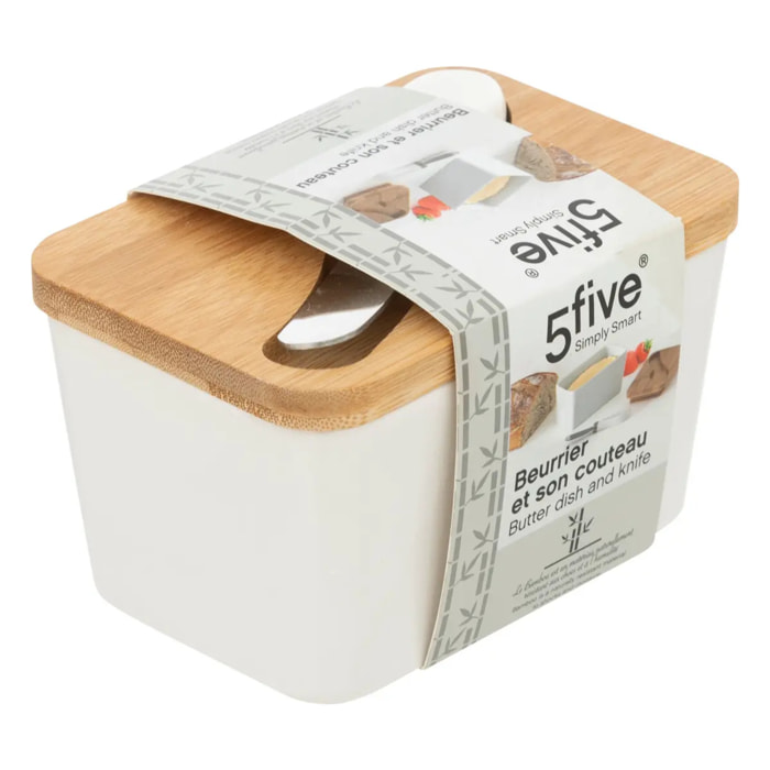 Beurrier céramique avec couteau "Seramik" blanc