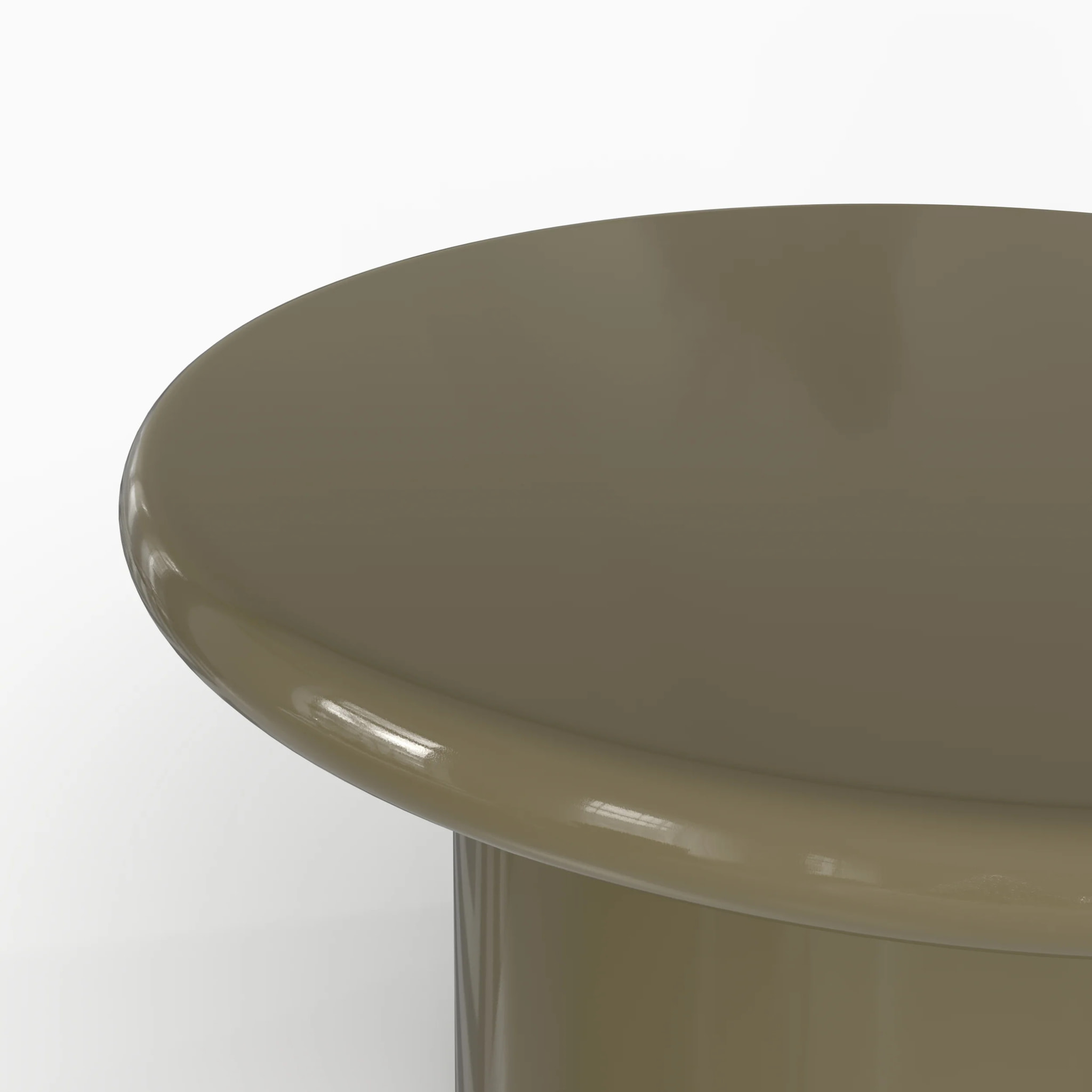 Table basse laquée vert kaki en MDF, D80 cm - Apoline