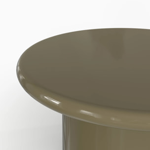 Table basse laquée vert kaki en MDF, D80 cm - Apoline