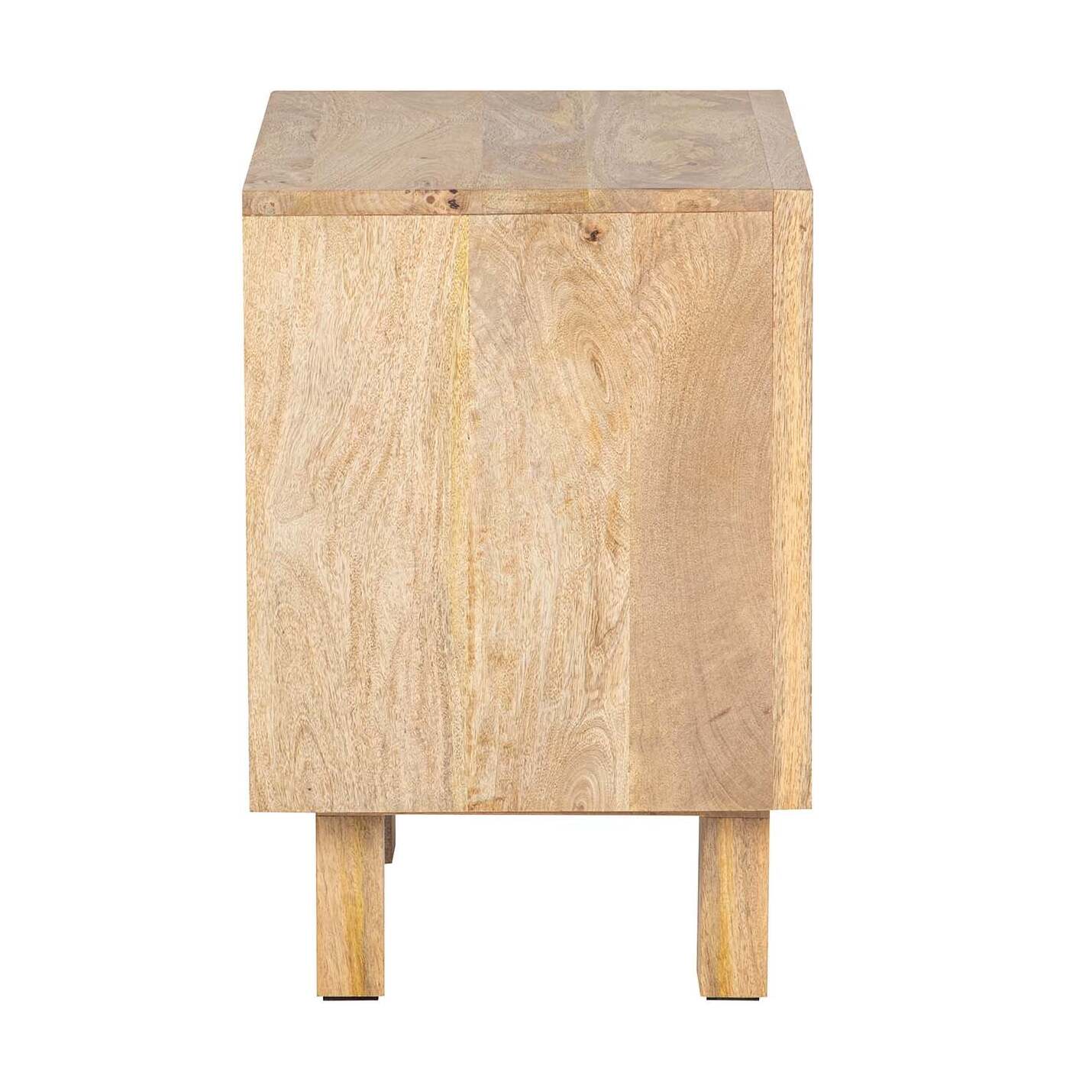 Mesita 2 Puertas Madera Mango Marron 55x40x60 Cm