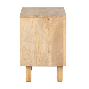 Mesita 2 Puertas Madera Mango Marron 55x40x60 Cm