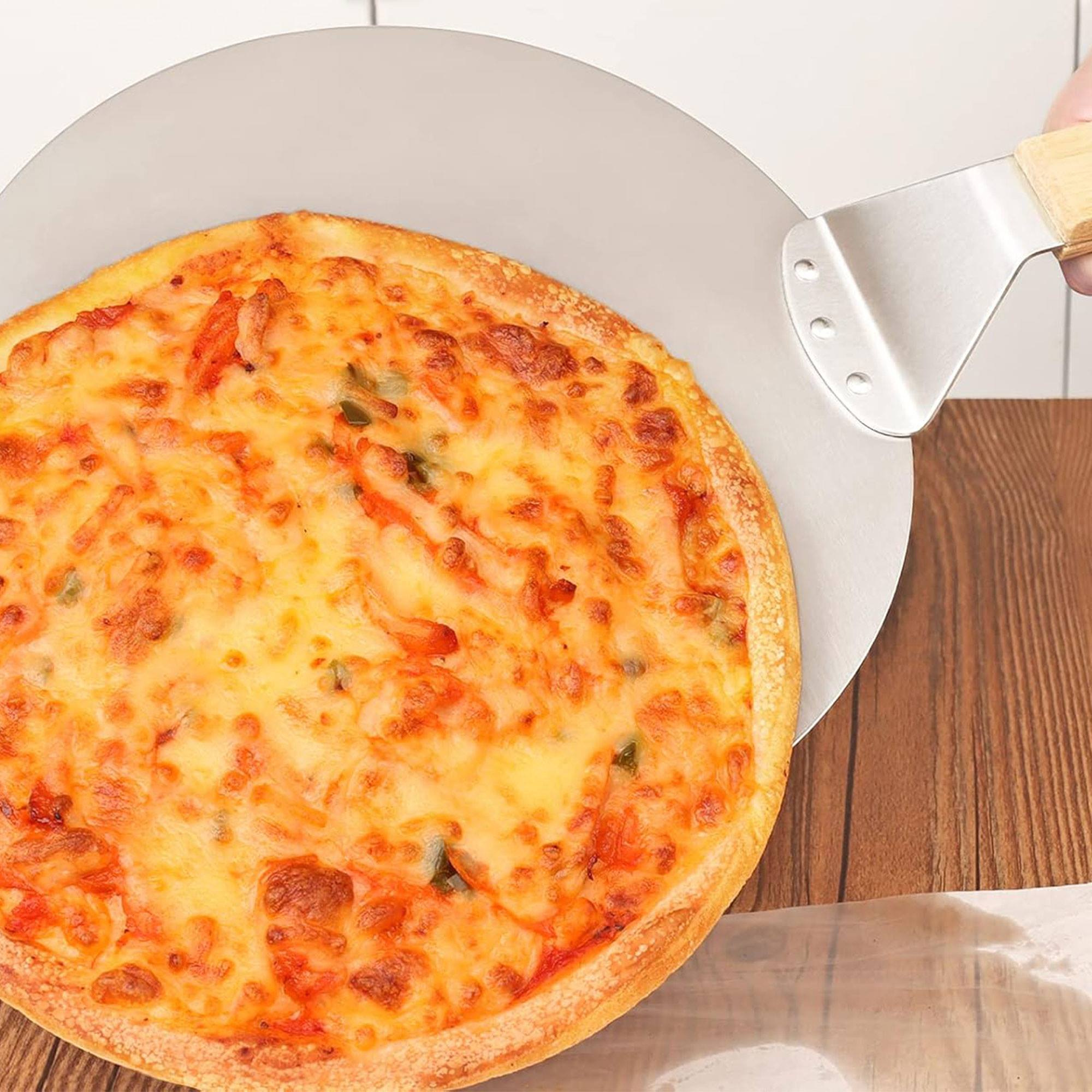 Well home - bandeja para pizza con mango de madera ø30,5cm