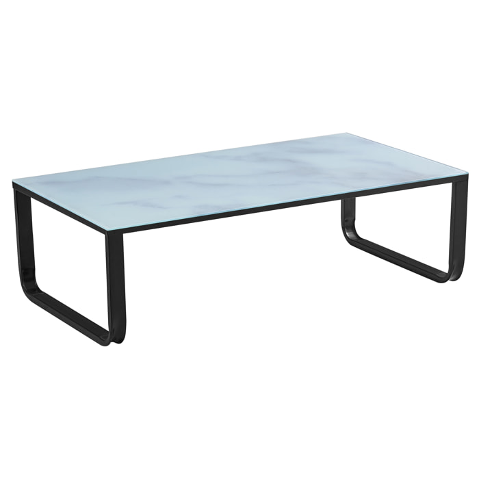 Table Basse En Verre Marble Blanc