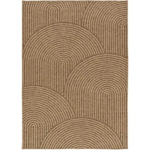 ACRA Alfombra de exterior geométrica efecto yute color natural, varias medidas disponibles.