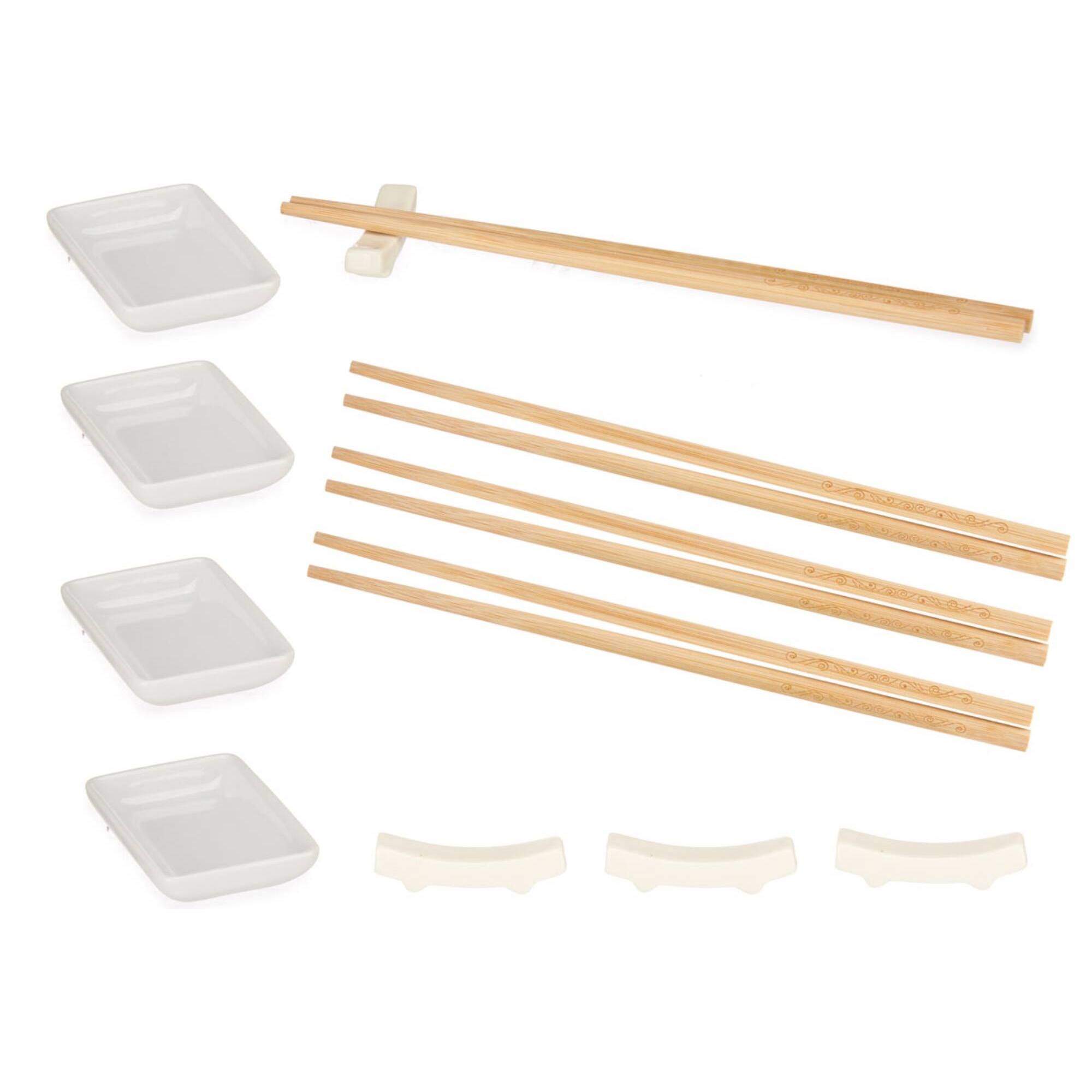 Set sushi blanco 12 piezas colección kinvara