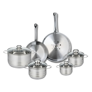 Ensemble de 2 Poêles de cuisson 24 et 28 cm et 4 faitouts 12, 14, 16 et 20 cm Elo Profi Brillant