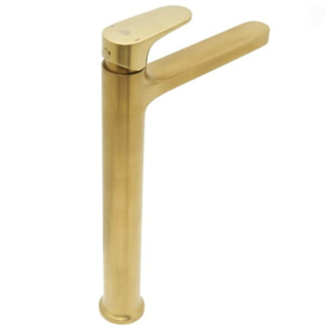 Dark set mitigeur lavabo XL + mitigeur cuisine Ceramia Timeless acier inoxydable, douchette extractible, or (SATTMLDA1285BG)