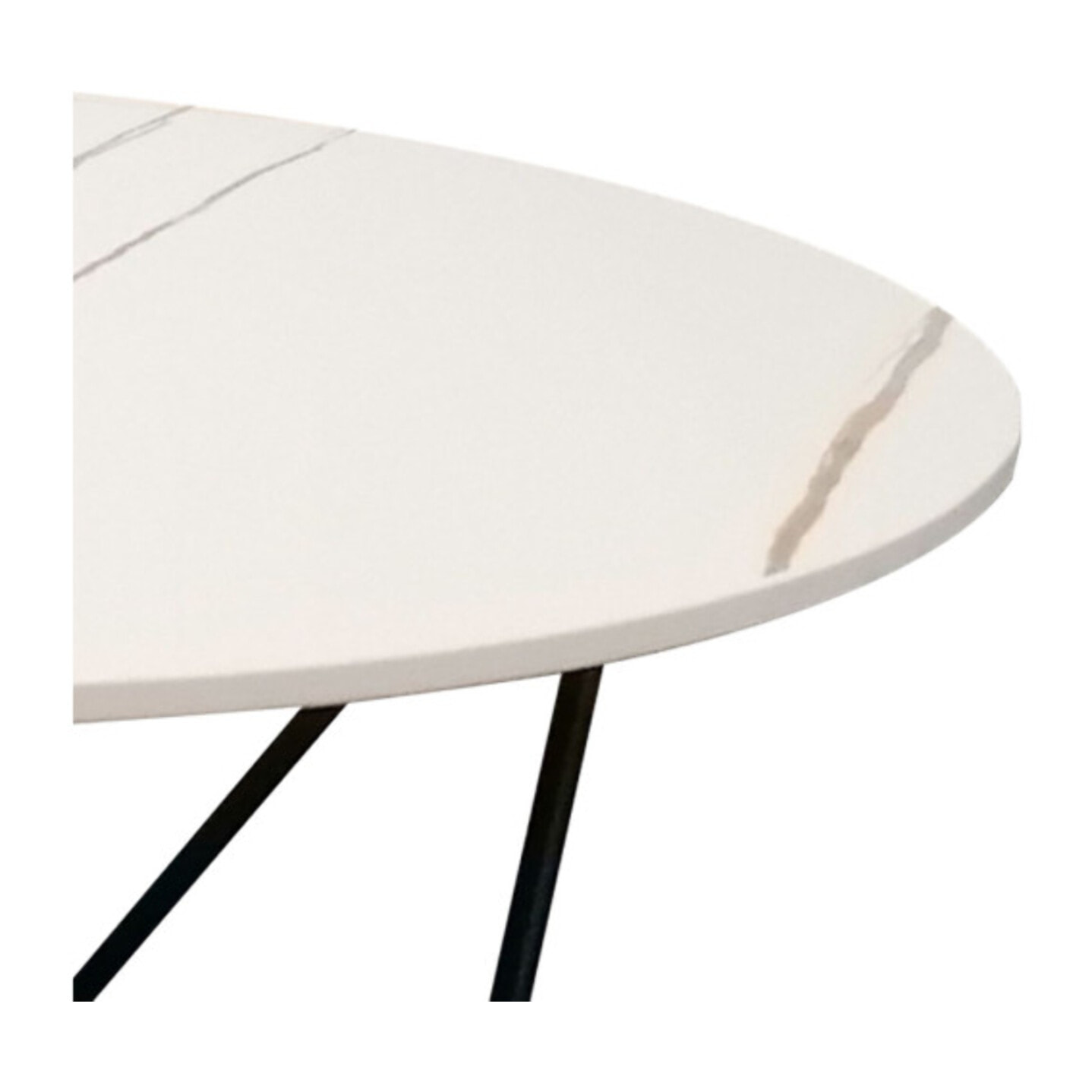 Set de 2 tables basses rondes noir et blanc céramique marbré - BRUNA